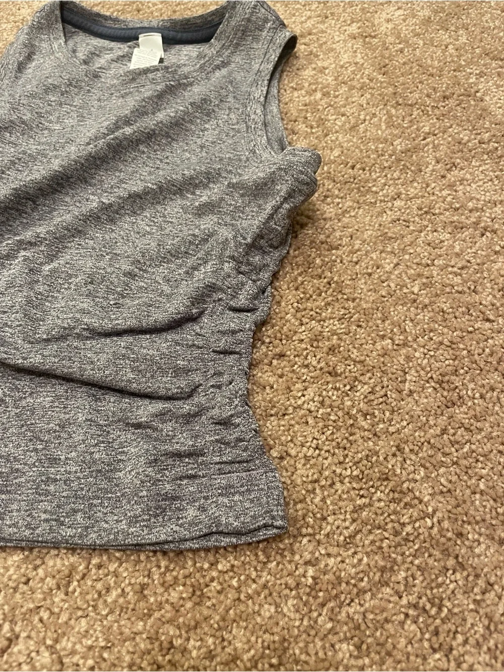 Lululemon License to Train Tight-Fit tank in heathered true navy color